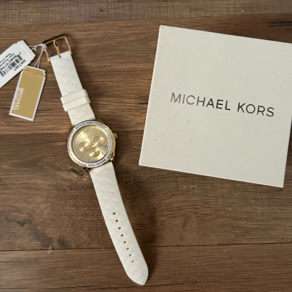 Michael Kors Gold & White Watch